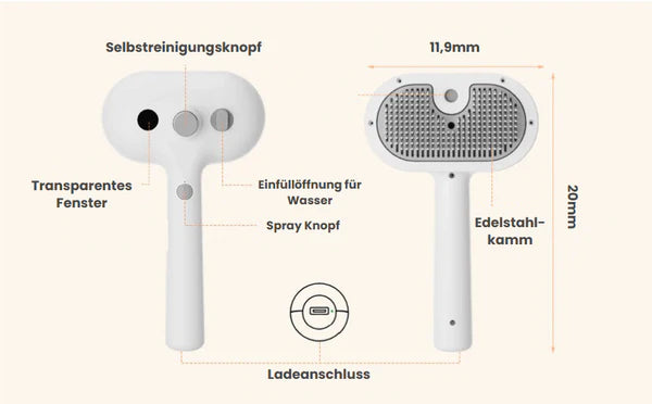 SteamPaw™ - Fellbürste
